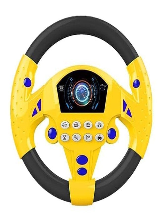 AASMUDRAT Premium Kids Driving Steering Wheel Funny Interactive Driving Wheel with Music (YELLOW) - Image 1